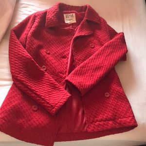 Red coat with side pockets